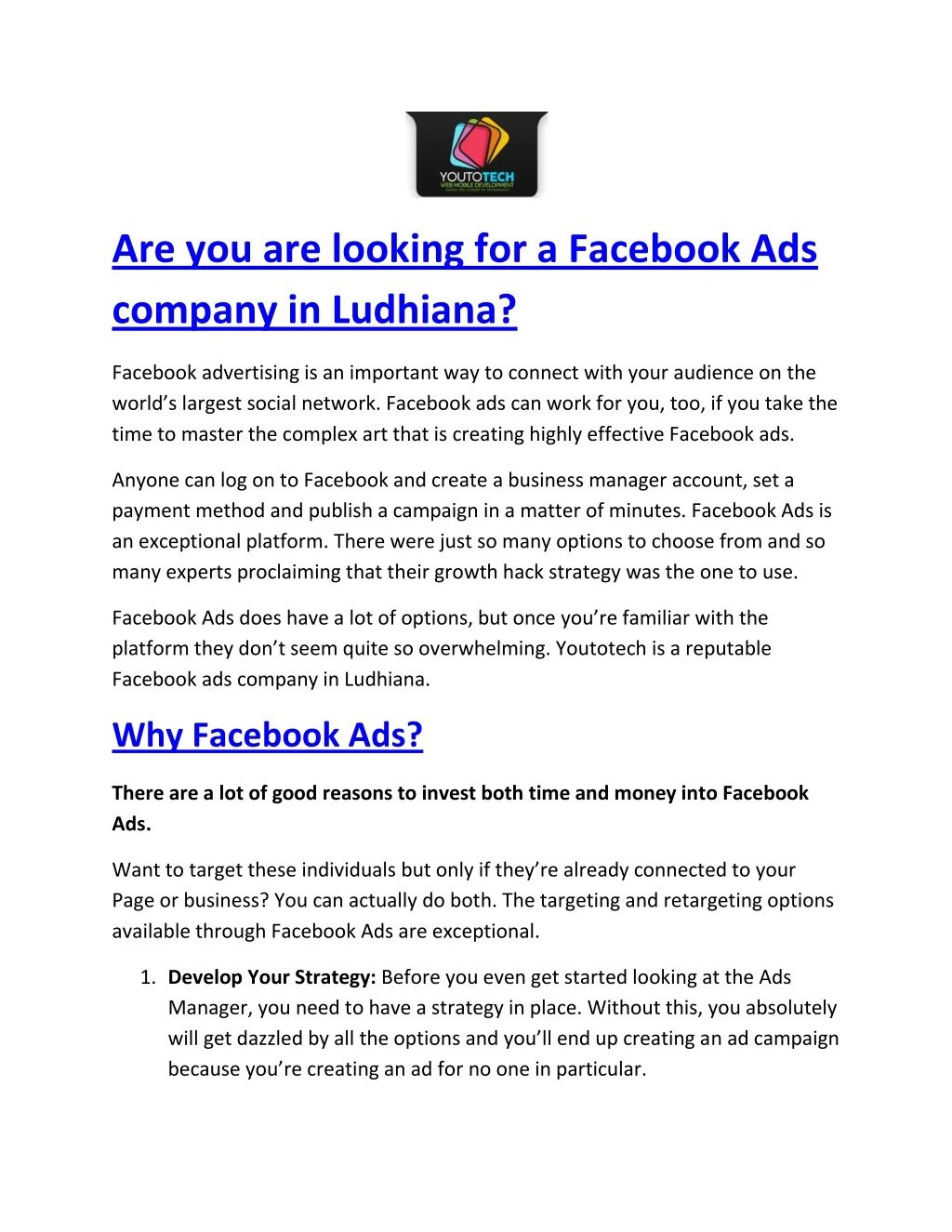 are you are looking for a facebook ads company