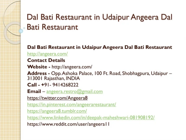 Dal Bati in Restaurant Udaipur Angeera Dal Bati Restaurant