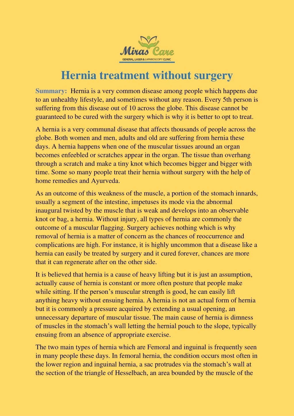 hernia treatment without surgery