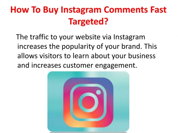 How To Buy Instagram Comments Fast Targeted?