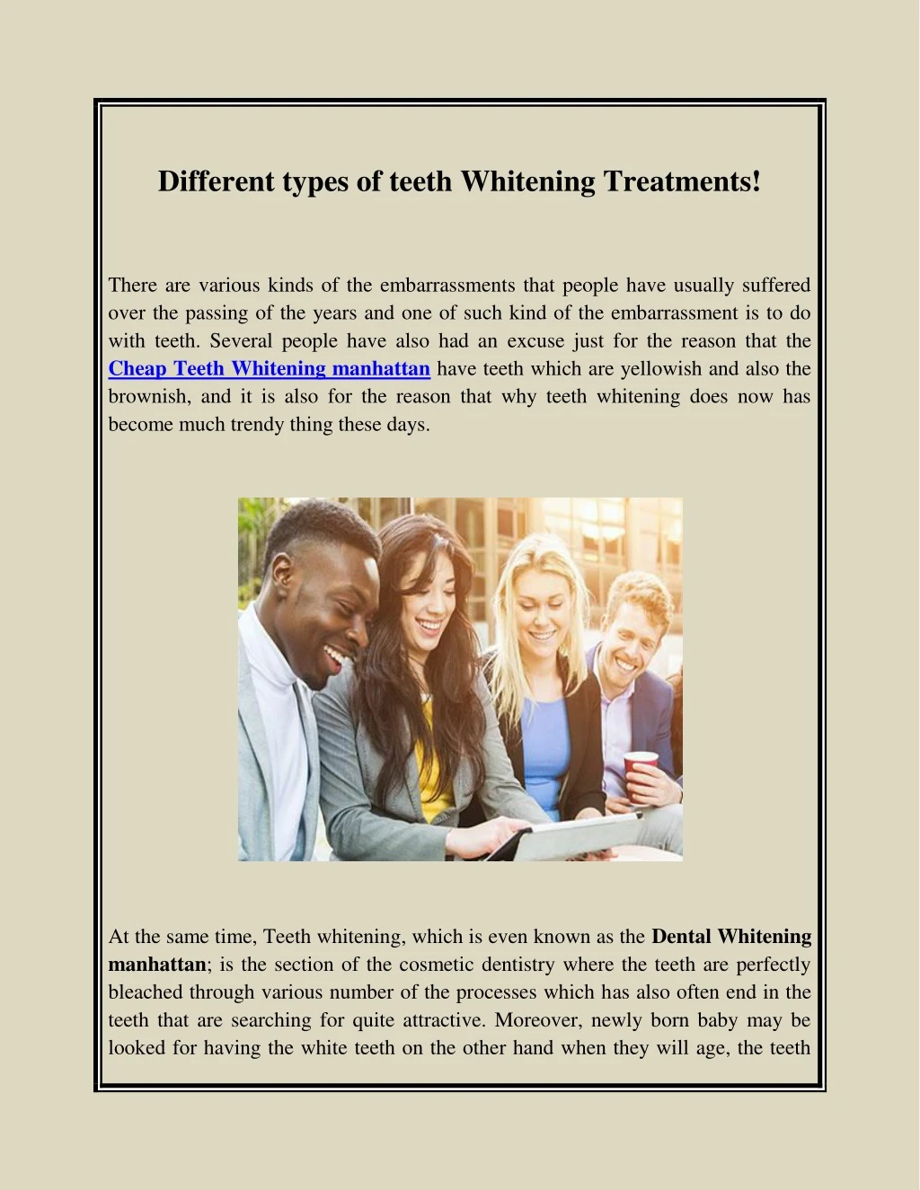 different types of teeth whitening treatments