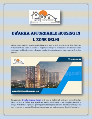 Dwarka Affordable Housing in L Zone Delhi