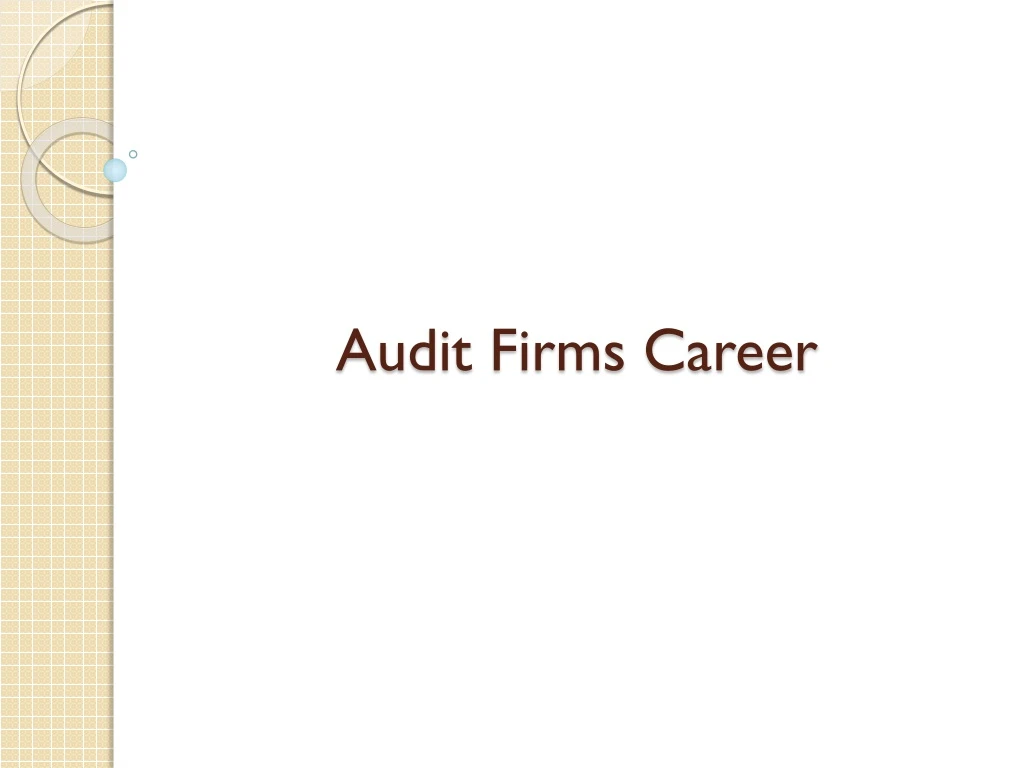 audit firms career