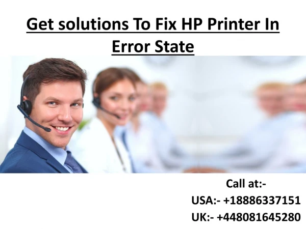 Get solutions To Fix HP Printer In Error State