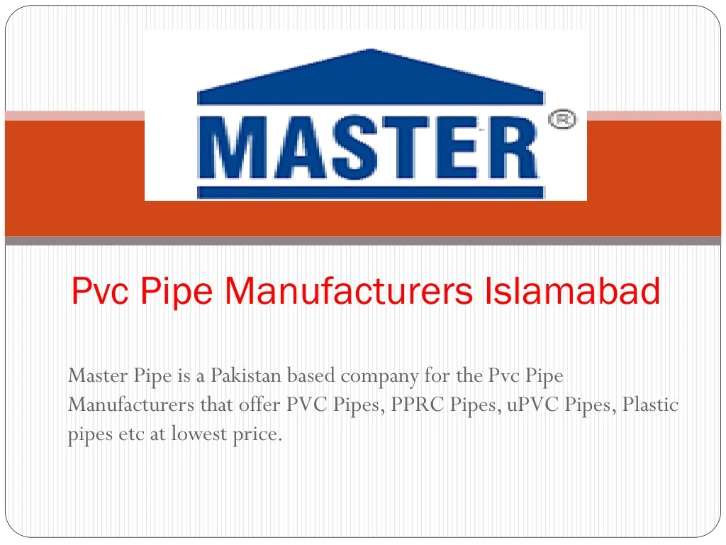 pvc pipe manufacturers islamabad