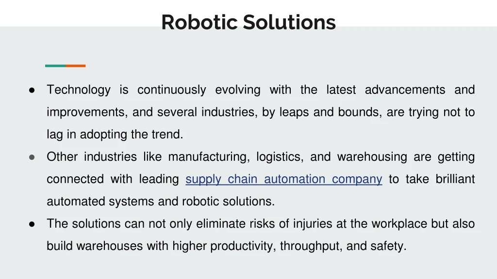 robotic solutions