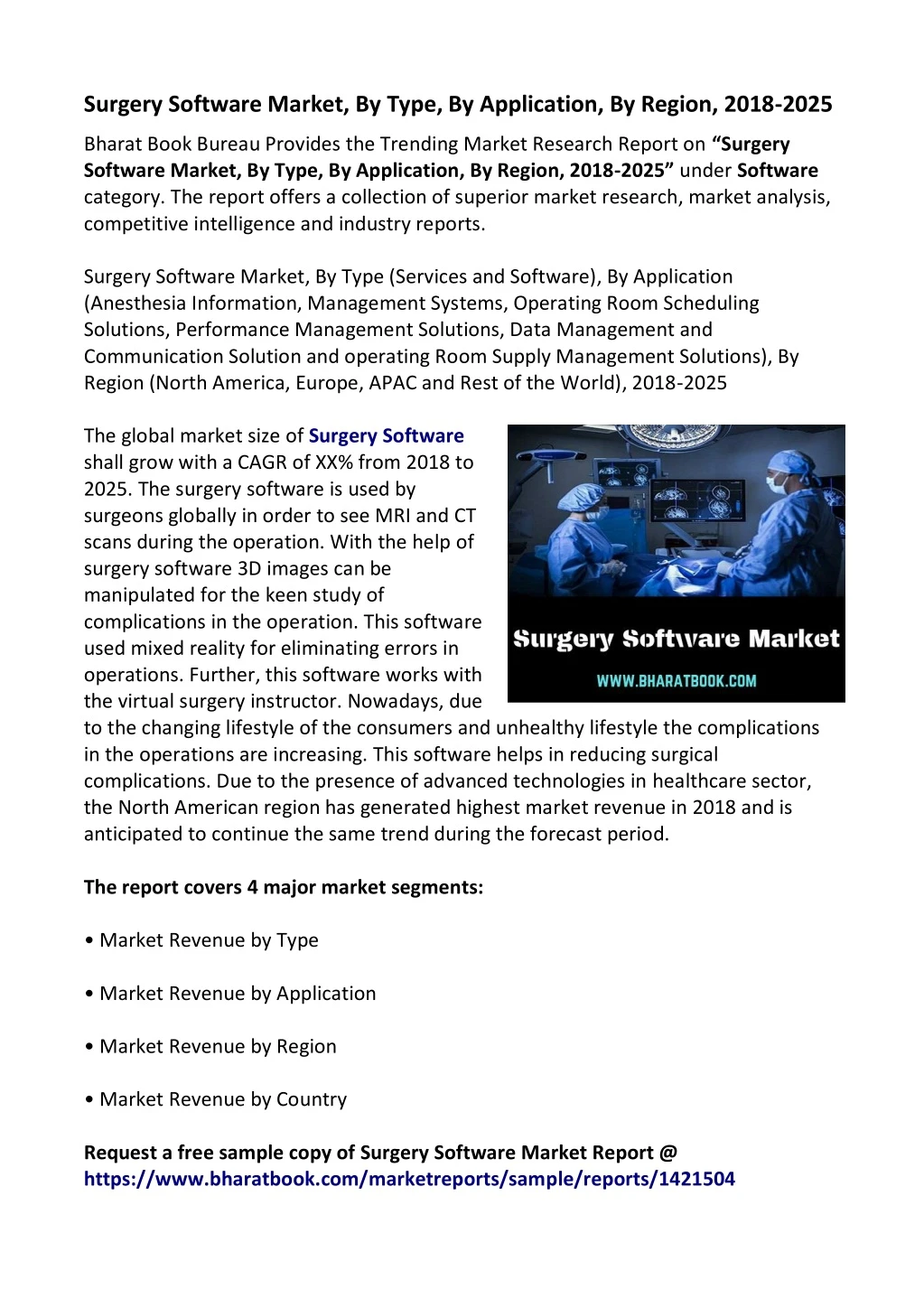 surgery software market by type by application