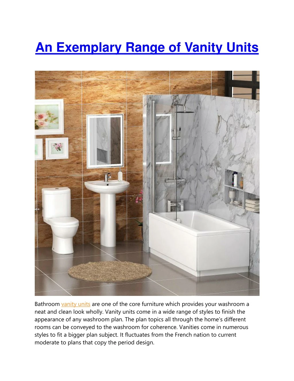 an exemplary range of vanity units