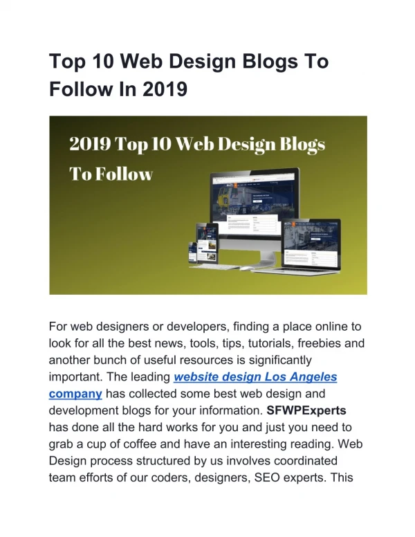 Top 10 Web Design Blogs To Follow In 2019