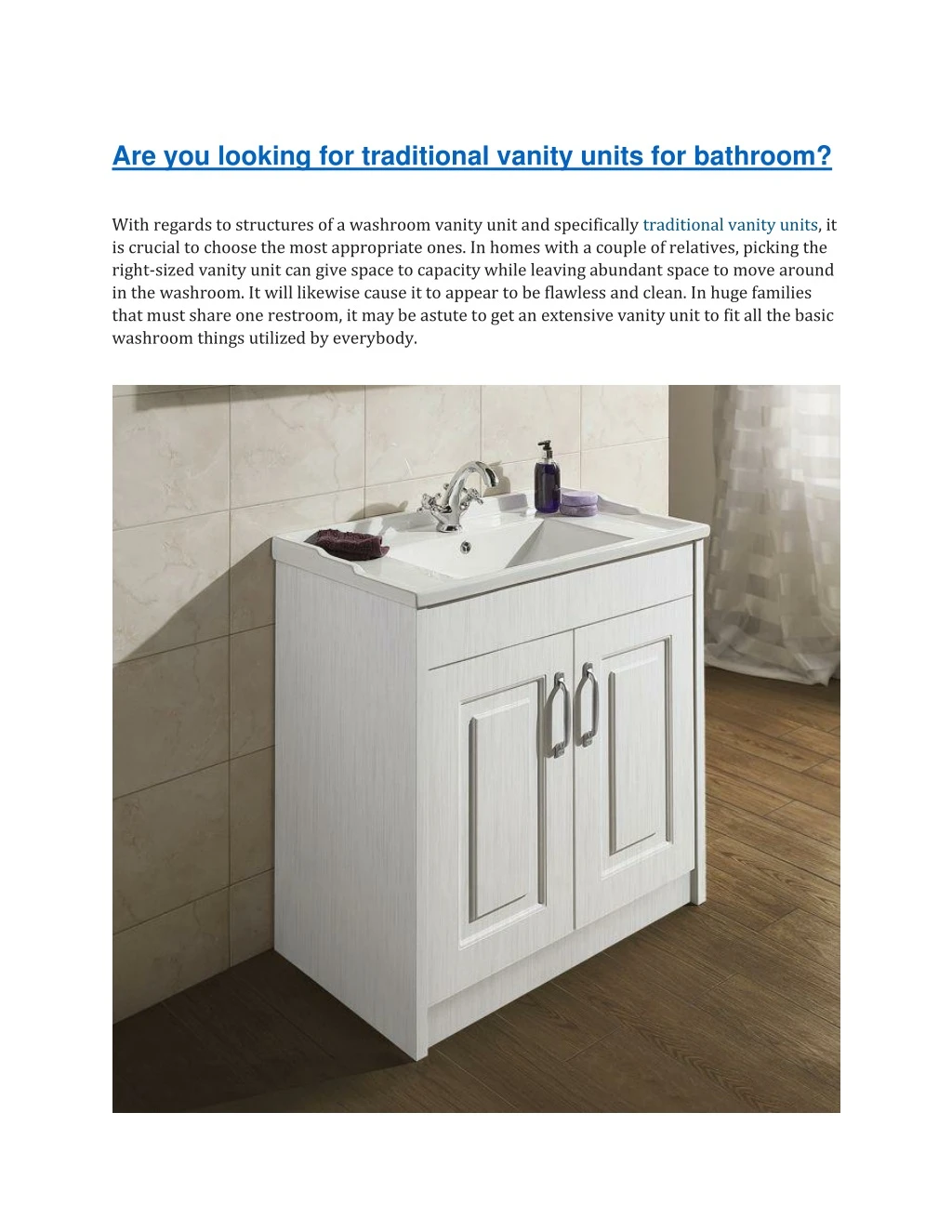 are you looking for traditional vanity units