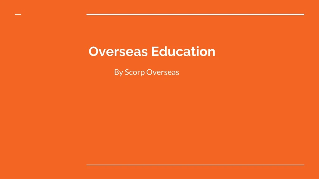 overseas education