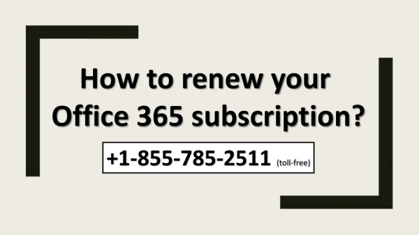 Renew your Office 365 subscription