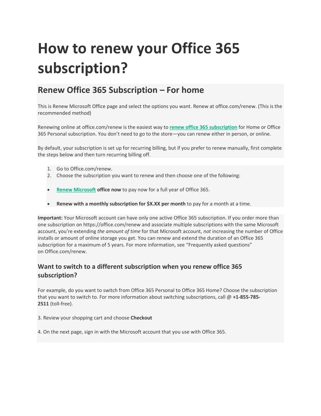 how to renew your office 365 subscription