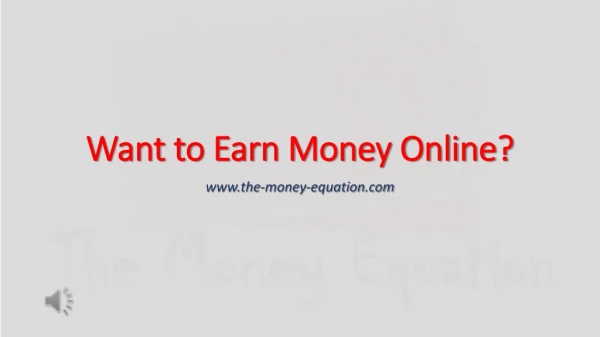 How To Earn Money Online | Make Money Online | The Money Equation