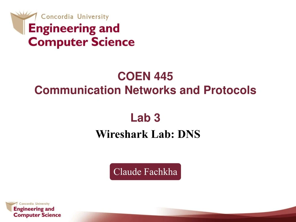 coen 445 communication networks and protocols lab 3