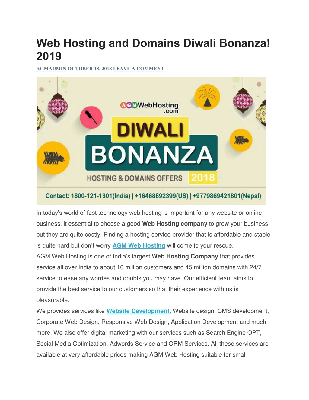 web hosting and domains diwali bonanza 2019