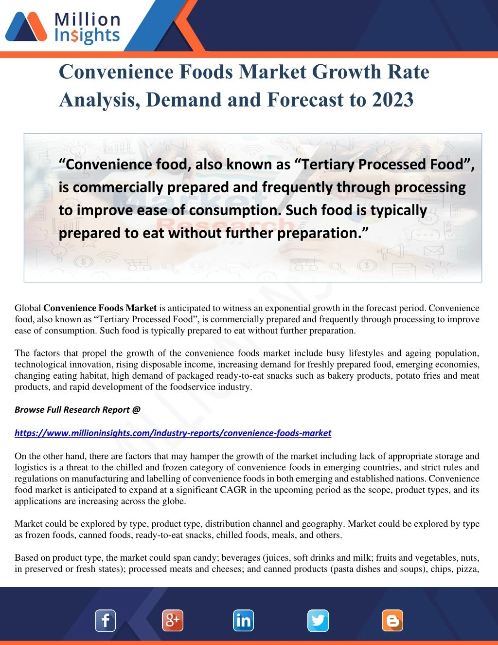 convenience foods market growth rate analysis