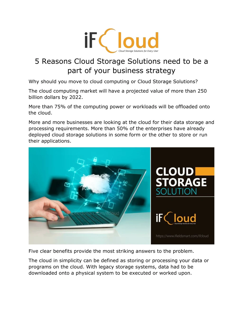 5 reasons cloud storage solutions need