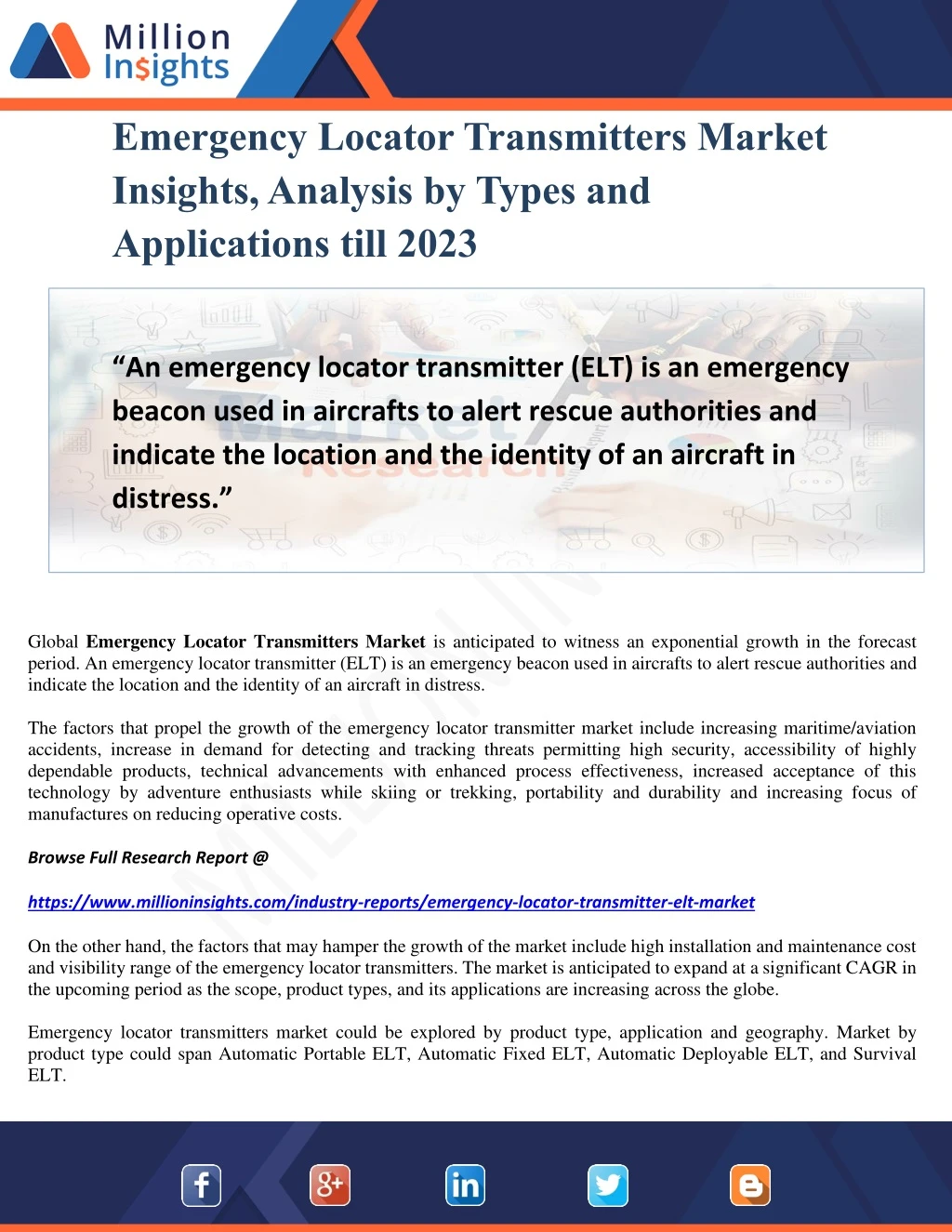 emergency locator transmitters market insights