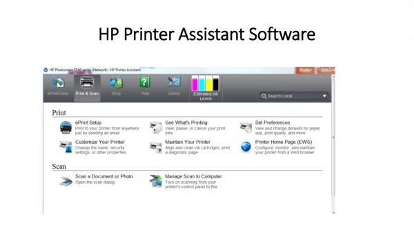 Install Hp Printer Assistant Software.