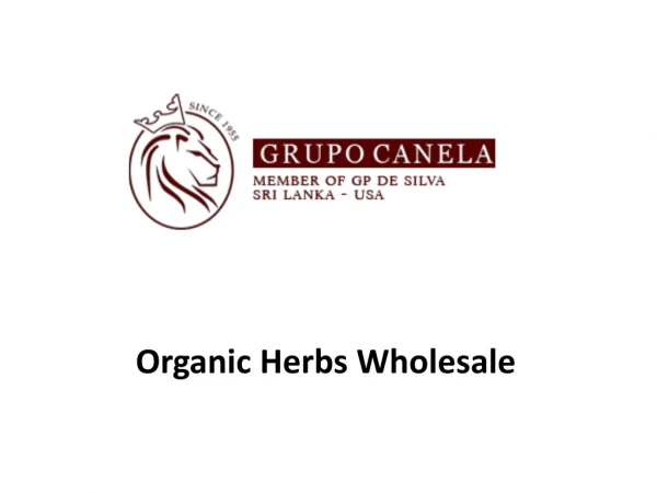 Organic Herbs Wholesale