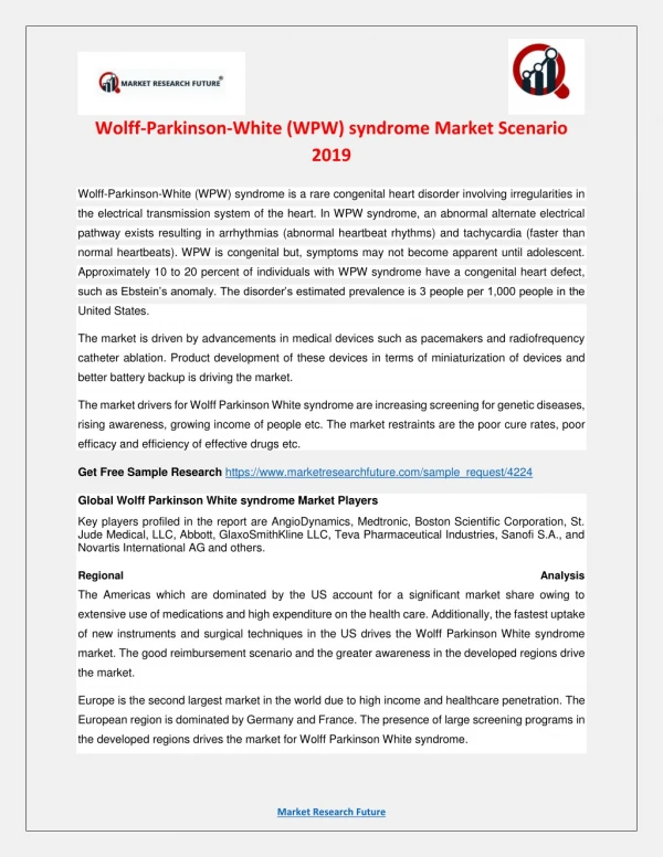 Wolff Parkinson White Syndrome Market 2019
