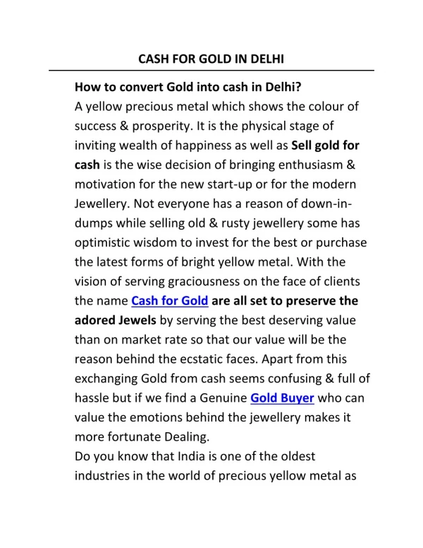 convert Gold into cash in Delhi