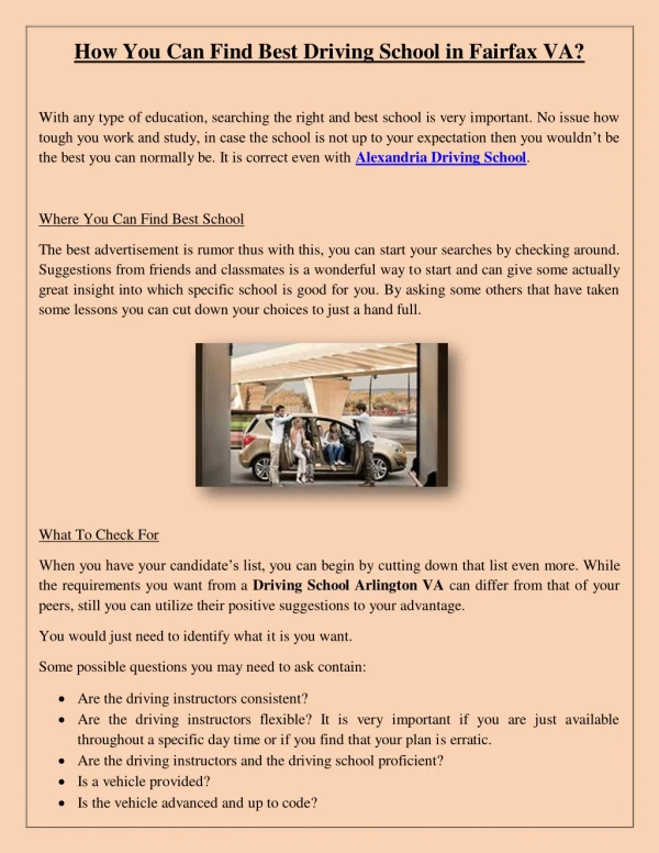 How You Can Find Best Driving School in Fairfax VA?