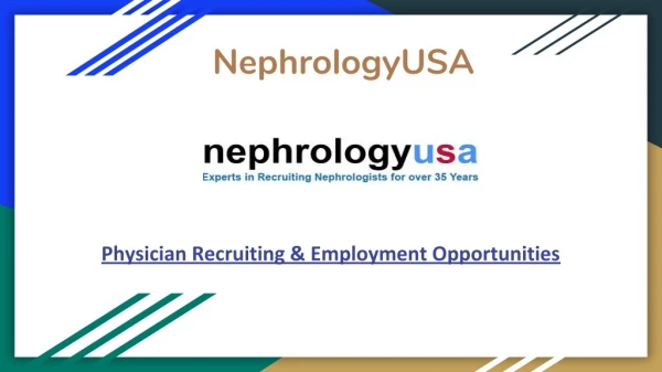 Nephrology Consulting Services | Nephrology Recruitment Firm - NephrologyUSA