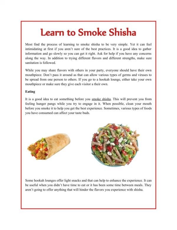 Learn to Smoke Shisha