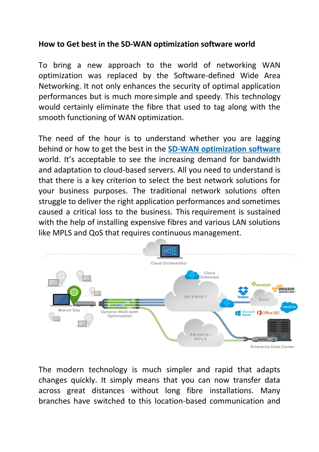 how to get best in the sd wan optimization