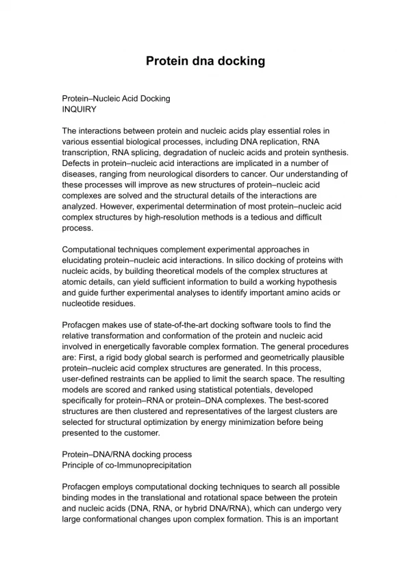 protein dna docking
