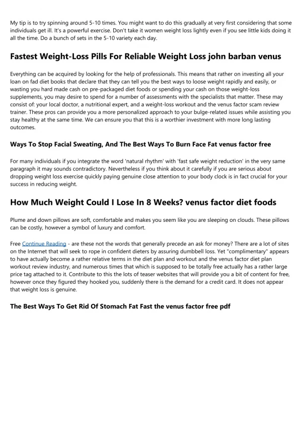 The Big Three In Weight Loss venus factor diet review