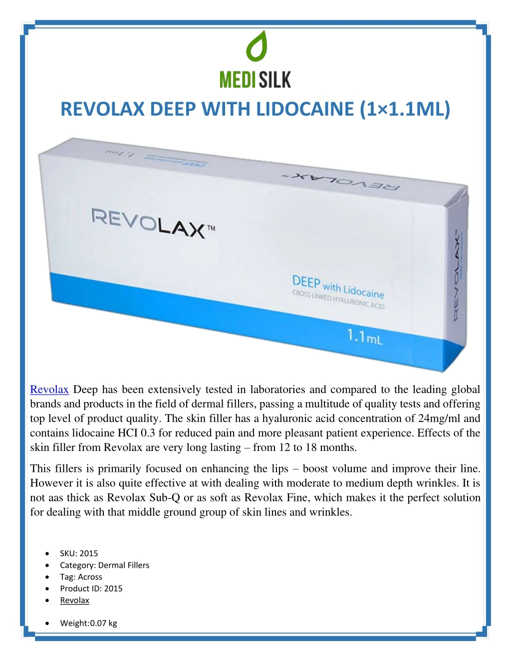 revolax deep with lidocaine 1 1 1ml