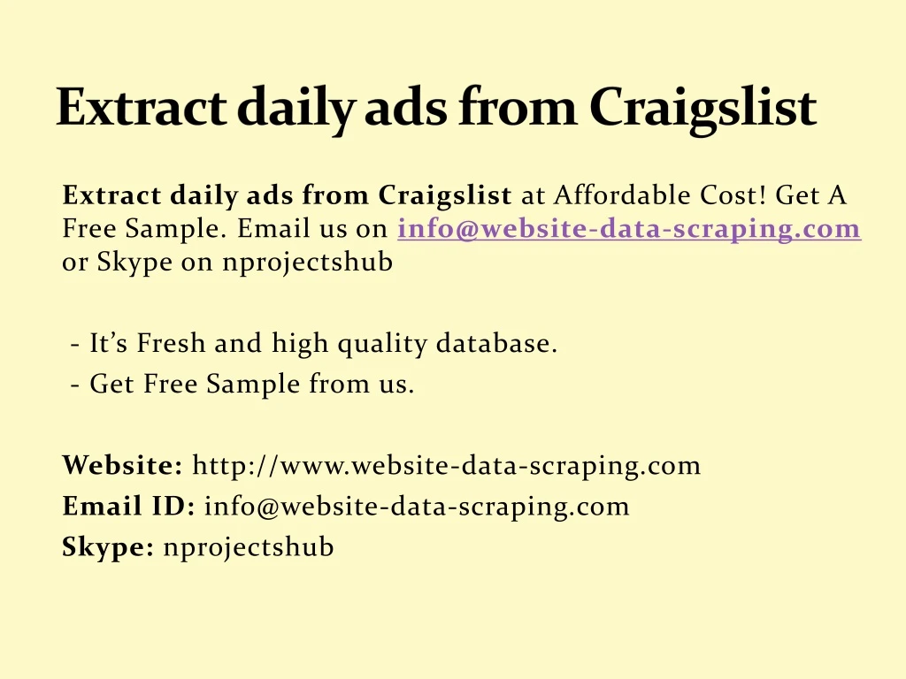 extract daily ads from craigslist