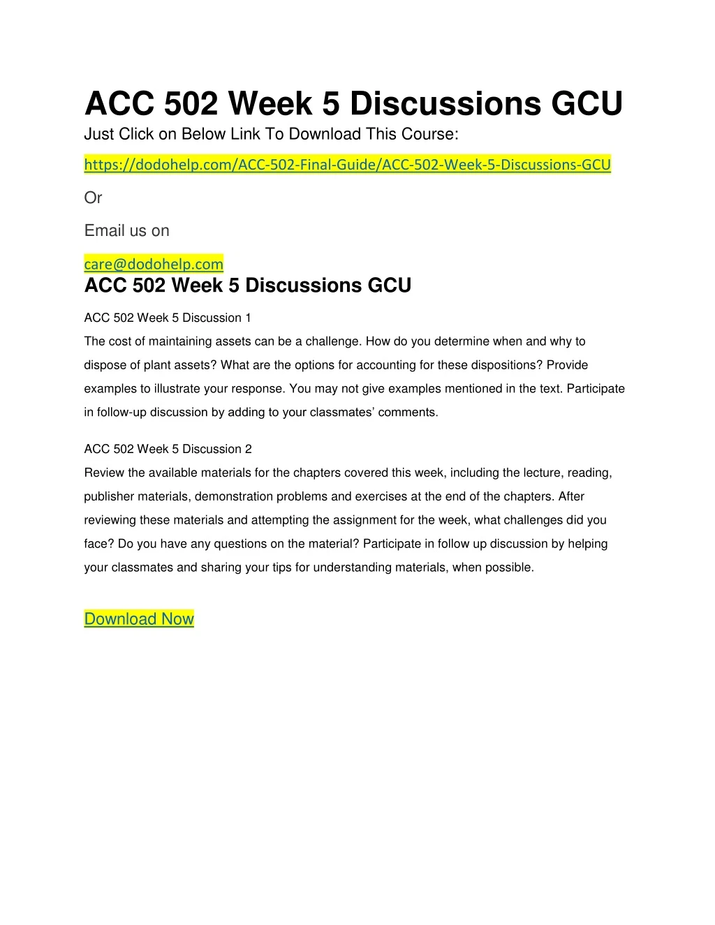 acc 502 week 5 discussions gcu just click