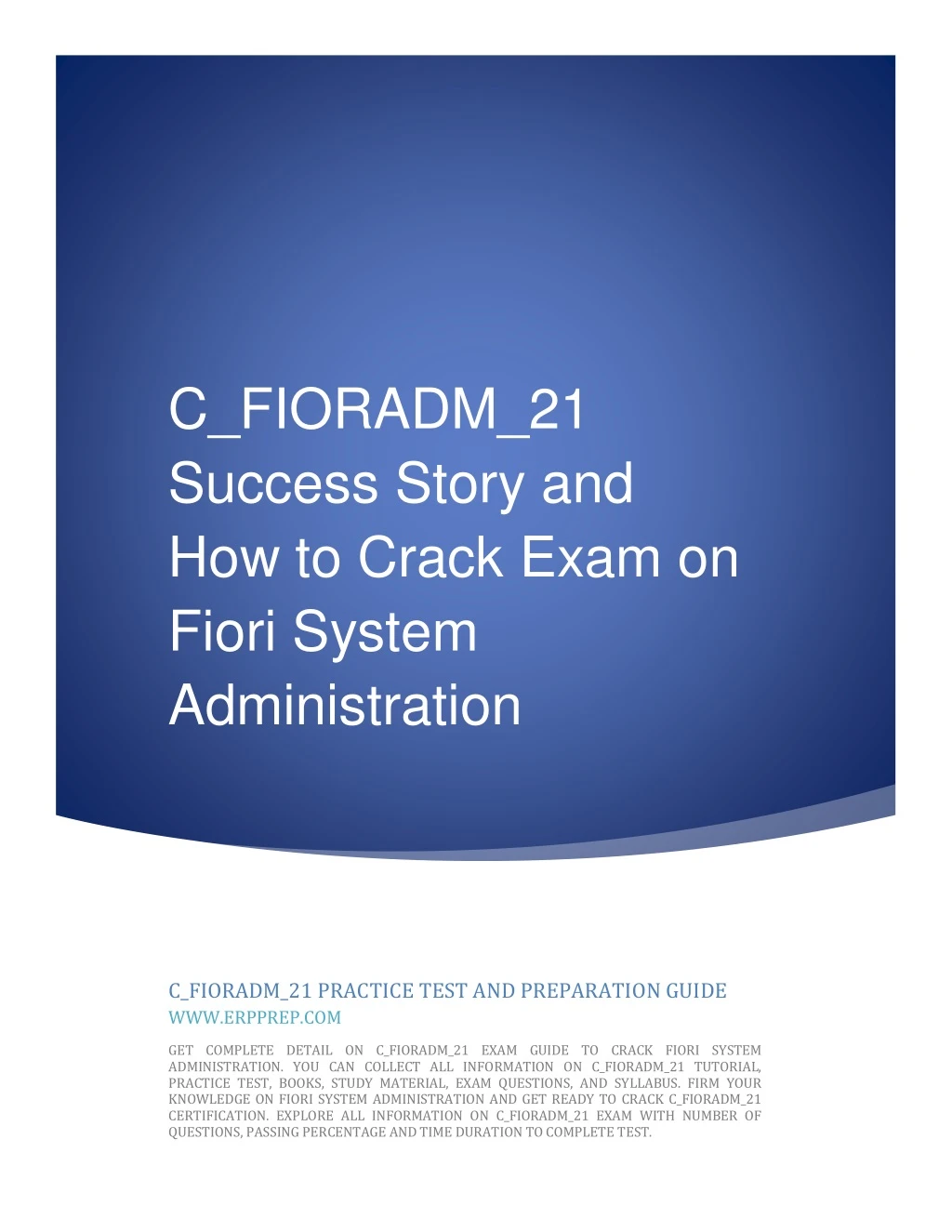 c fioradm 21 success story and how to crack exam