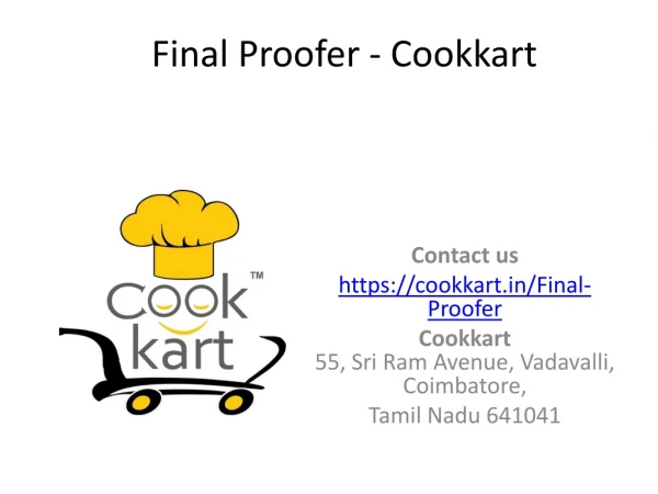 buy final proofer at Cookkart