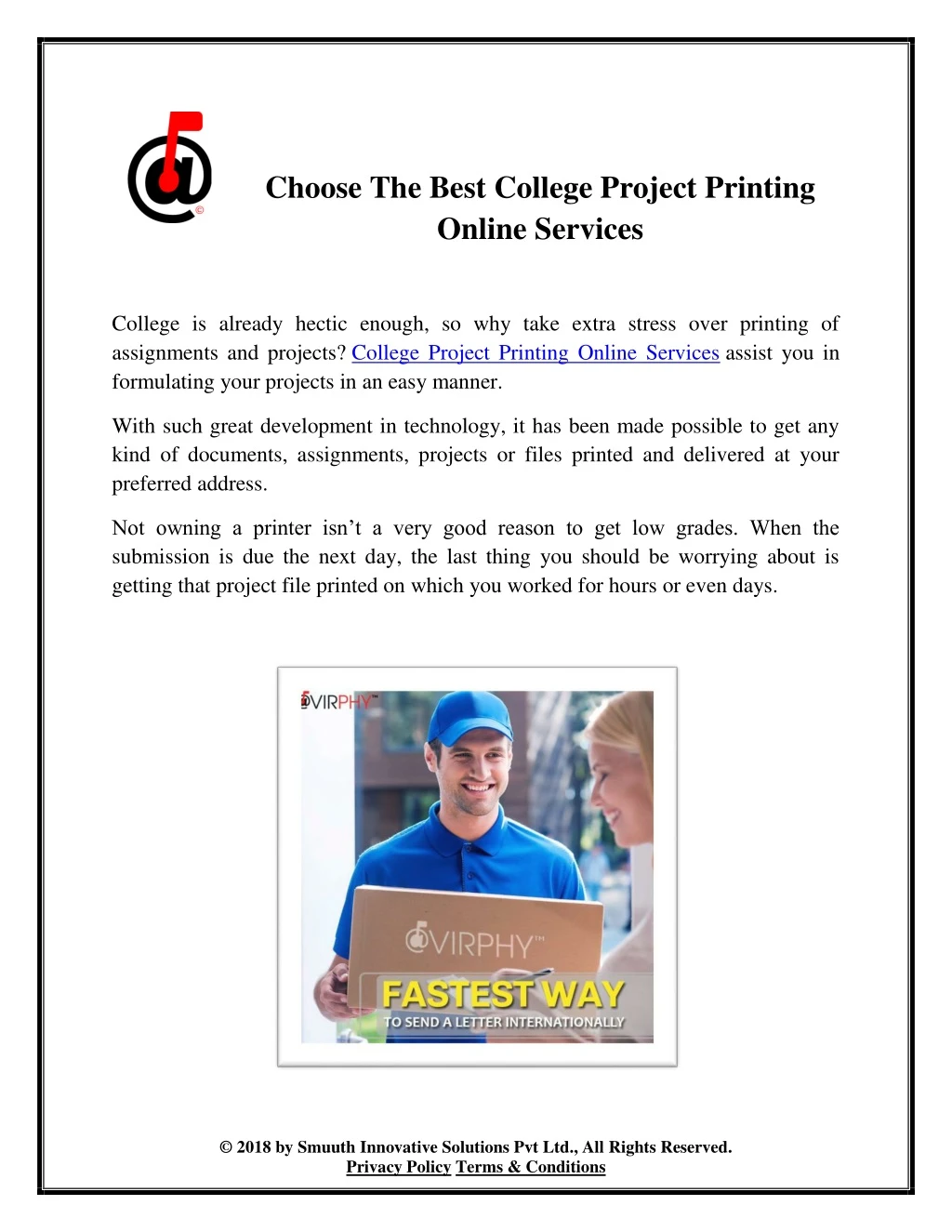 choose the best college project printing online