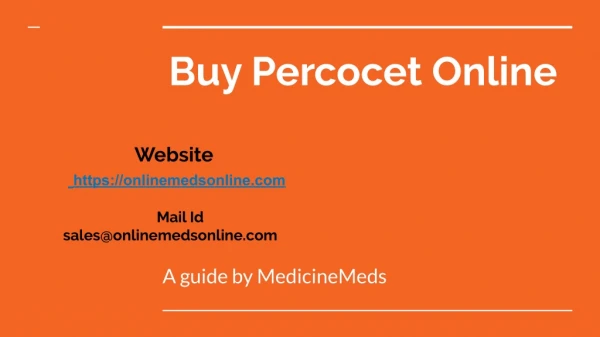 Information About Percocet Meds?