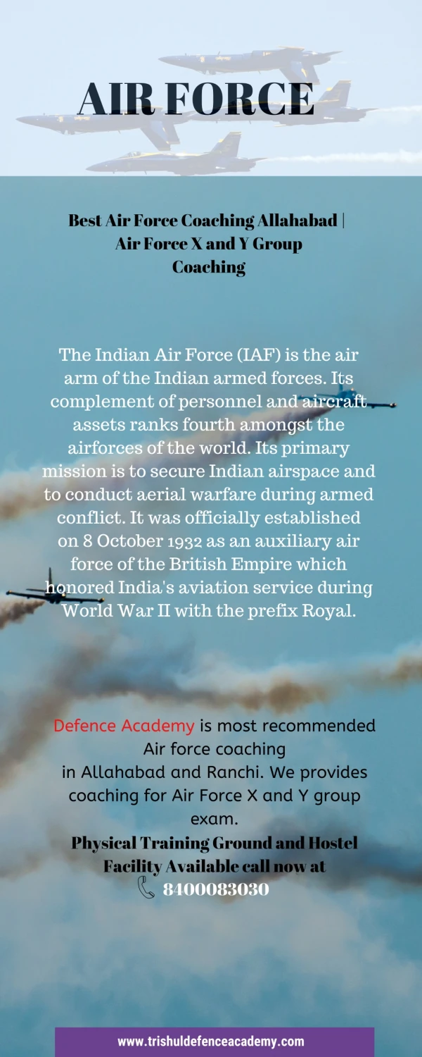 AFCAT Coaching Allahabad | Best AFCAT Coaching Trishul Defence Academy