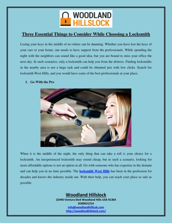Three Essential Things to Consider While Choosing a Locksmith