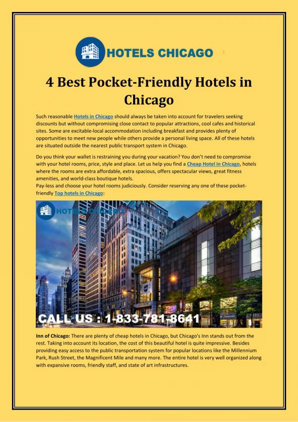 4 Best Pocket-Friendly Hotels in Chicago