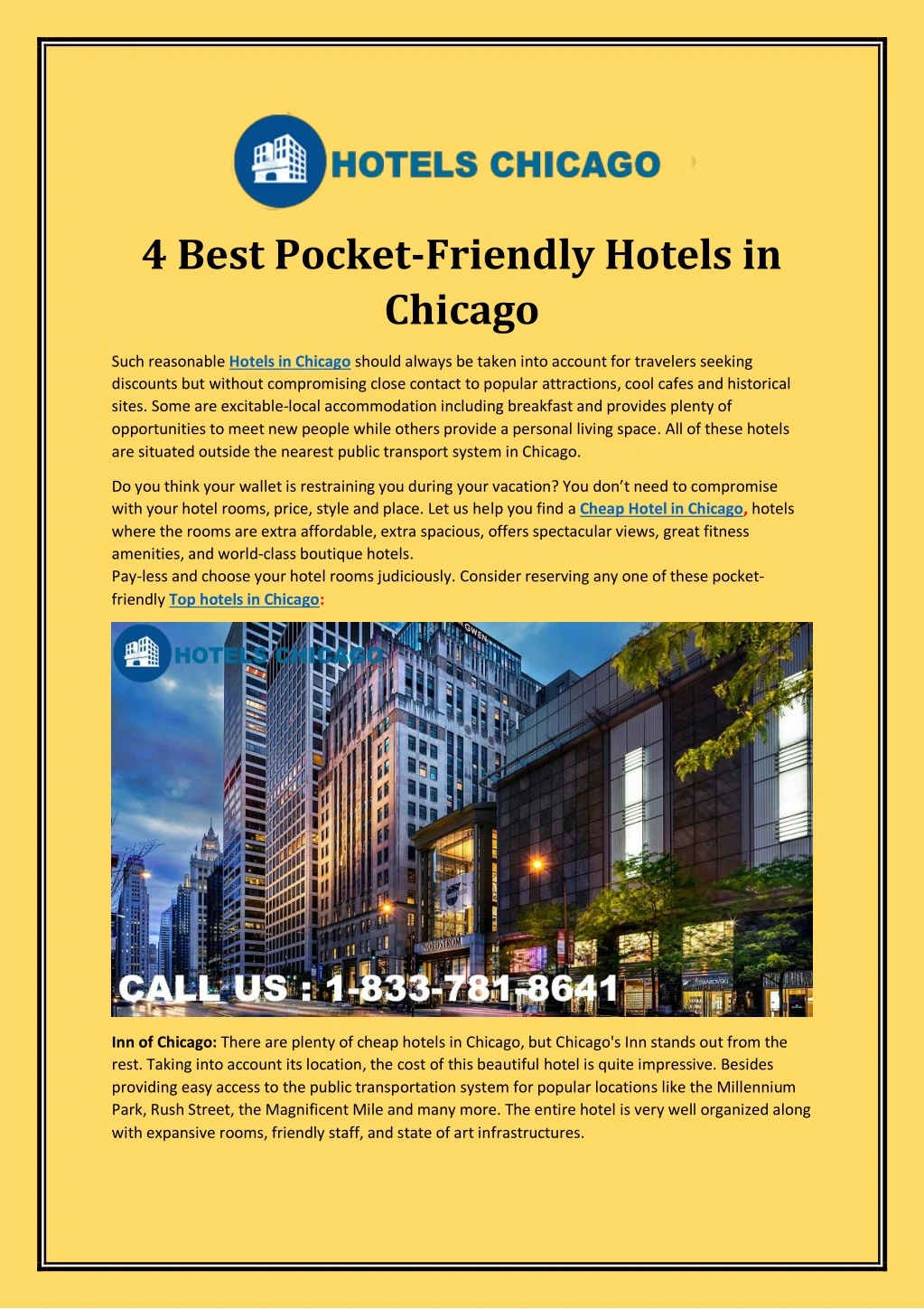 4 best pocket friendly hotels in chicago