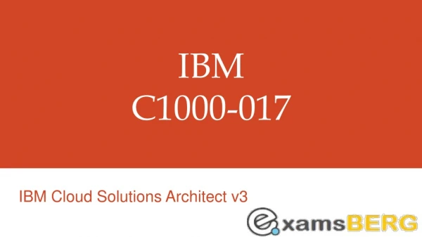 IBM C1000-017 Braindumps