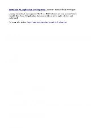 Best Node JS Application Development Company - Hire Node JS Developers - slide 1