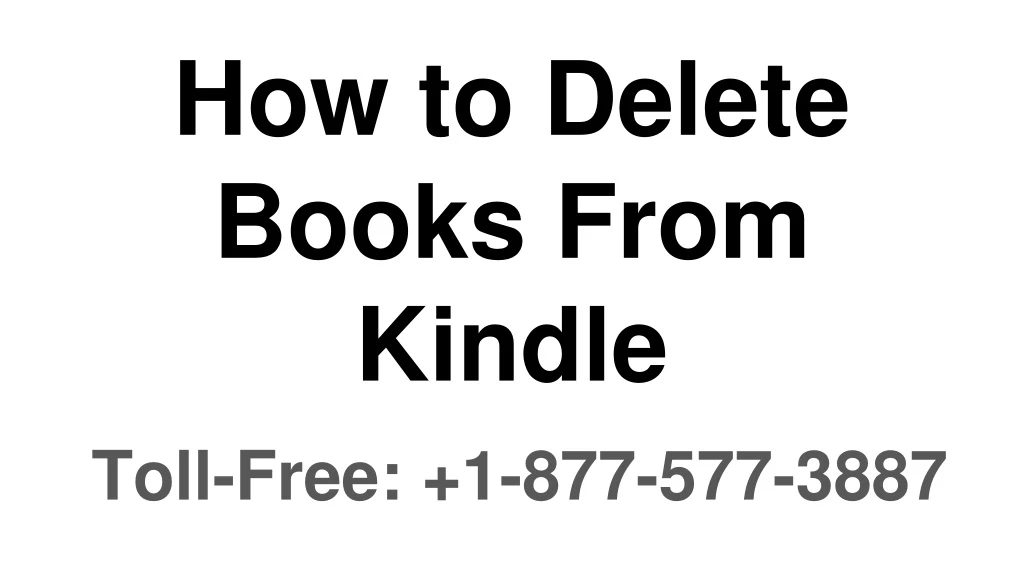how to delete books from kindle