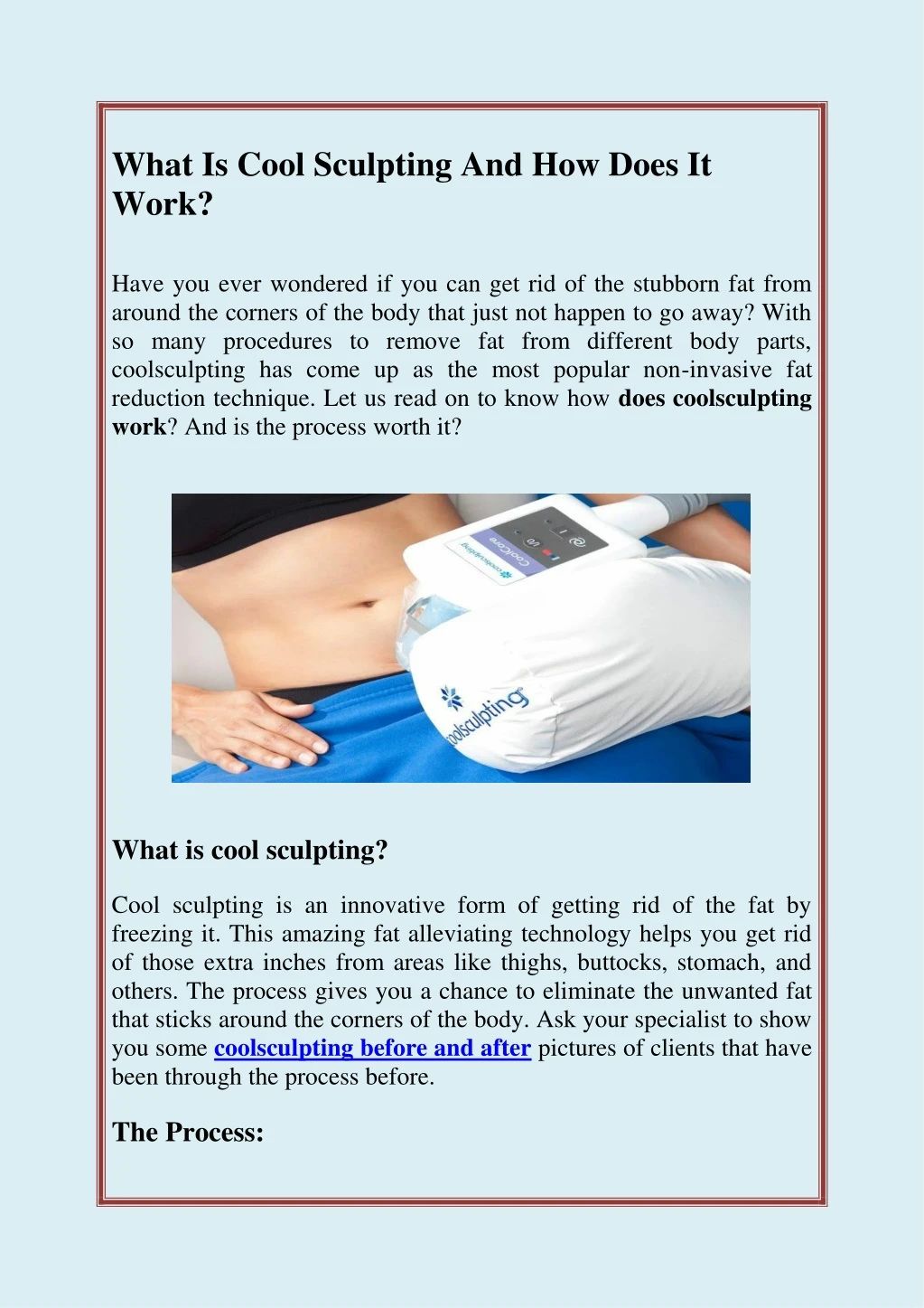 what is cool sculpting and how does it work have