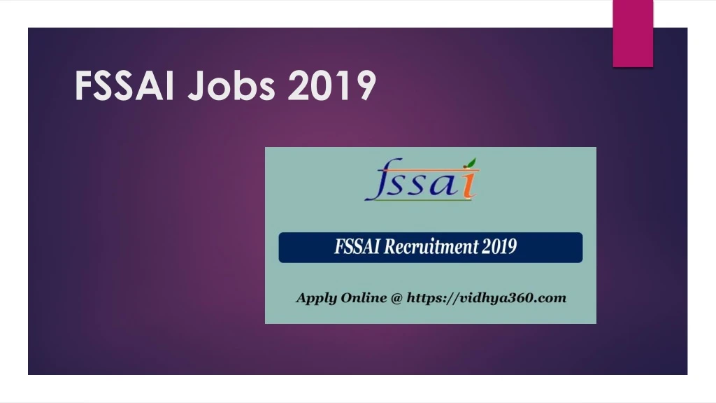 fssai jobs 2019