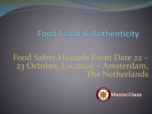 food fraud authenticity